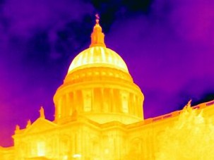 thermal image of st paul's cathedral - iron palette