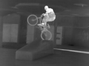 Southbank centre cyclist in thermal imagery