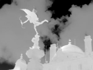 Thermal photo of the statue of Eros at Piccadilly