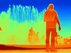 Thermal photography of a fountain, south bank London